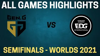 EDG vs GEN Highlights - All Games - Semifinals Day 2 - Worlds 2021