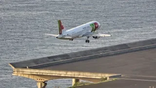 11 LANDINGS VIEW FROM ABOVE at Madeira Airport 01.02.2020