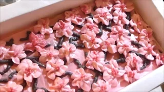 Making and Cutting Japanese Cherry Blossom Cold Process Soap
