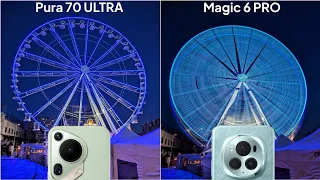 Huawei Pura 70 Ultra vs Honor Magic 6 Pro Night Mode Camera Test