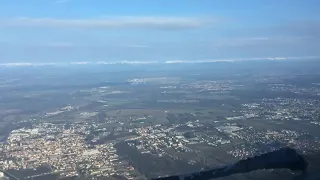 Time Lapse Approaching Milano Malpensa Airport from Cockpit