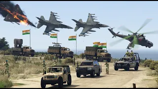 Air Attack on Indian Army Weapons Convoy | Pakistan vs India War - GTA 5