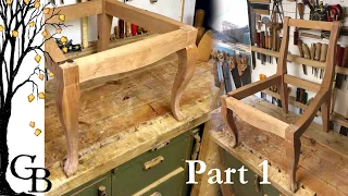 Chair part 1: cabriole legs, angled tenons