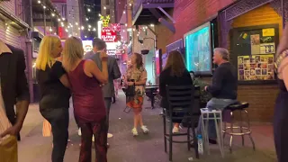 Nashville Tennessee downtown Printers Alley Friday night MAY 14 2021