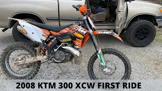 2008 KTM 300 XCW - First Ride on My New Bike!