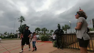 Bronze Cowboy visits Kemah Boardwalk Saturday 4/16/22.  Happy Easter!