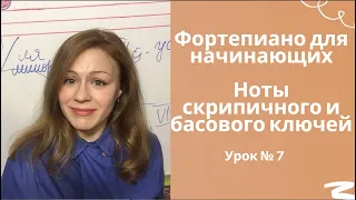 Расположение Нот | Ноты скрипичного и басового ключей | Урок 7