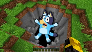 BLUEY SE CAE EN UN AGUJERO EN MINECRAFT 😱