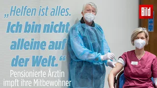 Pensionierte Ärztin hilft beim Impfen ihrer Pflegeheim-Mitbewohner