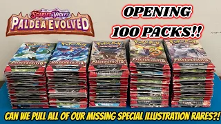 I opened 100 PACKS OF PALDEA EVOLVED to try and COMPLETE THE SET!! (pokemon card opening)