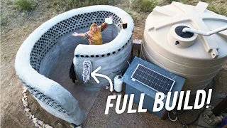 Family Creates MAGICAL Outdoor Shower with Earthbags & Glass Bottles