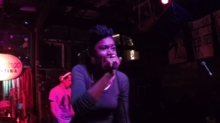 Anastasia on the mic at the Getdown