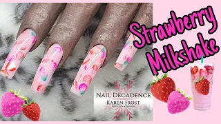 Acrylic Nails | Strawberry Milkshake | Fimo Fruit | Beginner Friendly | #notpolish | Long Square