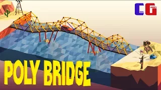 Poly Bridge #3 COMPLEX DRAWBRIDGE Game cartoon for children about CONSTRUCTION of BRIDGES