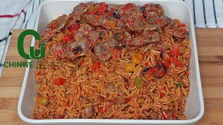 How To Make The BEST Gizzard Jollof Rice - Chinwe Uzoma Kitchen