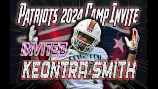 New England Patriots 2024 Rookie Camp Invite | Keontra Smith | Linebacker | Defensive Back | Miami