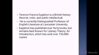 Introduction to TERRY EAGLETON and his Literary Theory: An introduction