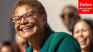 Mayor Karen Bass Visits Affordable Housing Development For Unhoused People In Los Angeles