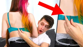 My Girlfriend Super Glued Her Bra Prank