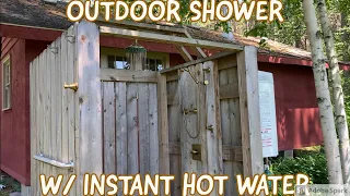 Homemade Outdoor Shower Build with Instant Hot Water Heater