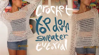 crochet top down sweater tutorial