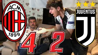 CHE SCHIFO! 🤬 MILAN 4-2 JUVENTUS || LIVE REACTION TIFOSI JUVENTINI HD!