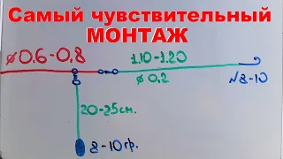 Отводной поводок-Самый лучший и Чувствительный монтаж.Видна самая слабая поклёвка.