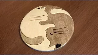 Yin Yang Cats - making of scroll saw segmentation