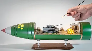 Tank Battle Diorama inside a Tank Shell / How to make/ DIY
