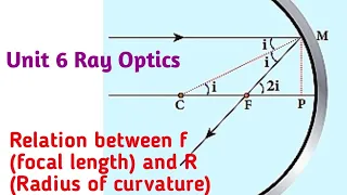 Relation between f (focal length) & R (Radius of curvature) |Ray Optics | 12 Physics Samacheer kalvi