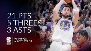 Klay Thompson 21 pts 5 threes 3 asts vs Kings 2023 PO G2