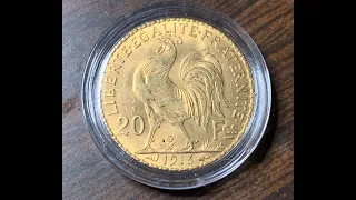 1913 France 20 Franc Rooster Gold for Christmas 2022!