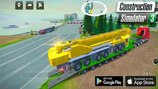 Try to transport big crane with multi axle trailer || Construction simulator 3 the game