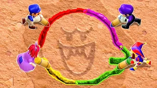 Mario Party Superstars Minigames - SMG4 Vs SMG3 Vs Pomni Vs Ragatha (Hardest Difficulty)