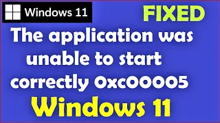 The application was unable to start correctly 0xc00005 Windows 11