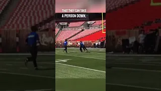 The Browns security working on their tackle-a-fan-on-the-field drill 😂