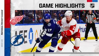 Red Wings @ Lightning 4/13 | NHL Highlights 2023