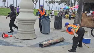 Homeless encampment was removed immediately in Venice, CA.