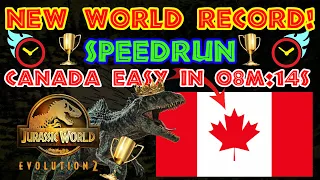 NEW WORLD RECORD! - Speedrun - Canada Easy in 08m:14s - Jurassic World Evolution 2