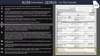 Georgia Title Transfer BUYER Instructions