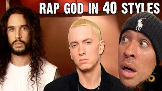 FIRST TIME reaction to Eminem - Rap God | Performed In 40 Styles! THIS IS NUTS!!