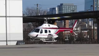 AM Air Service Bell 222UT [N788AM] Takes Off From Vertiport Chicago [43IL] [12.08.2017]