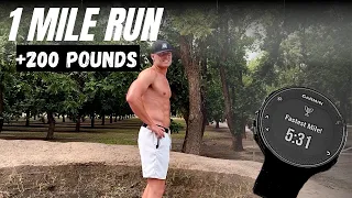 Mile Run At 200lbs Bodyweight | PERSONAL RECORD | (5:31!)