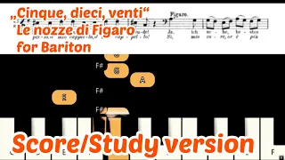 Le nozze di Figaro „Cinque, dieci, venti“ for Bariton : Karaoke : Study version