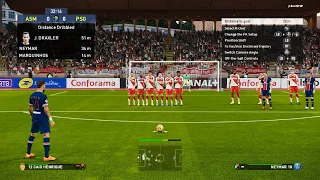 PES 2021 - MONACO vs PSG - Neymar Free Kick Goal - Gameplay PC