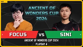 WC3 - [ORC] FoCuS vs Sini [NE] - Playday 4 - Ancient of Wonders Cup 2024