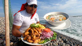 !Fuí a la Playa a pescar para cocinar un CHICHARRON de PESCADO y su CHILCANO! Pesca y Cocina