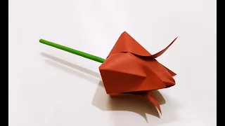 How to make a tulip of paper with your hands | ORIGAMI TULIP |Flowers from paper | Flower craft |