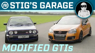 MODIFIED GOLF GTIs: Tuned Mk5 vs V6-Swapped Mk2 | Stig's Garage ft. Becky Evans