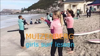 Girls surf lesson, Muizenberg